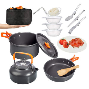 Experience the Great Outdoors with Our Camping Combination Suit Pot Folding Mini Cookware