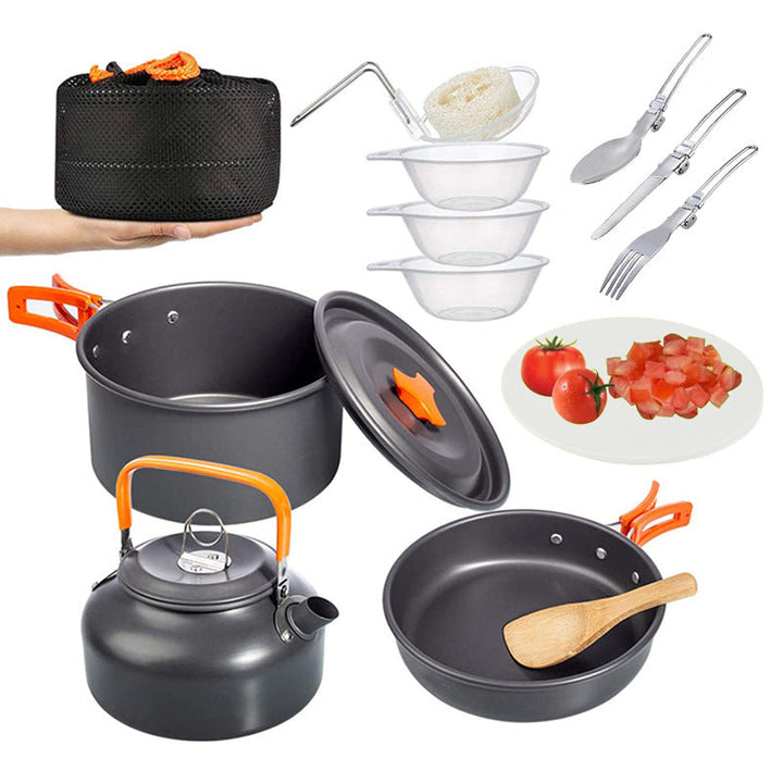 Experience the Great Outdoors with Our Camping Combination Suit Pot Folding Mini Cookware
